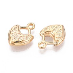 CCBプラスチックペンダント  ハート  ライトゴールド  24x17x6mm  穴：2mm&nbsp;CCB-T012-10KCG-02