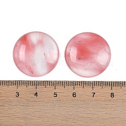 桜クォーツガラスカボション  半円/ドーム  25x7~8mm&nbsp;G-H1596-FR-25mm-27