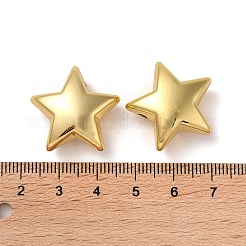 CCBプラスチックビーズ  スター  ゴールドカラー  23.5x23.5x12mm  穴：2mm&nbsp;CCB-B003-28G