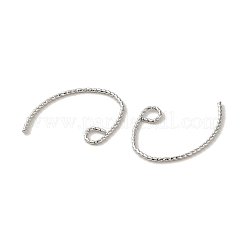 ラックメッキ真鍮フープピアスパーツ  長持ちメッキ  鉛フリー＆カドミウムフリー  プラチナ  14mm  穴：2.5mm  ピン：0.7mm&nbsp;EJEW-R162-52P