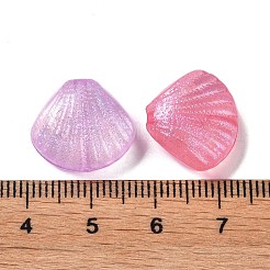 明るい透明なアクリルビーズ  グリッターパウダー付き  暗闇で光る  ミックスカラー  シェル形状  14.5x16.5x7.5mm  穴：1.6mm  約490個/500g&nbsp;OACR-G033-06E