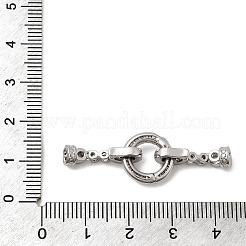真鍮製マイクロペーブクリアキュービックジルコニアの留め金  リング形状  プラチナ  40mm&nbsp;KK-B189-01P