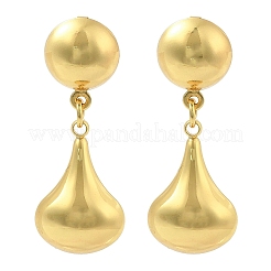 女性用ティアドロップ 304 ステンレススチール スタッド イヤリング  ゴールドカラー  32x12mm&nbsp;EJEW-A125-40G