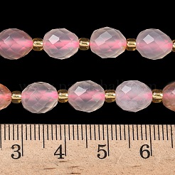 天然石桜色アゲート瑪瑙ビーズ連売り  多面カット  ライス  シードビーズで  7.5~8x6~7.5mm  穴：0.8~1mm  約36~40個/連  15.55~15.75''（39.5~40センチメートル）&nbsp;G-F809-A12-01