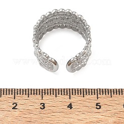 花柄の304ステンレススチール製指輪の部品  カン付き  変色なし  ステンレス鋼色  14mm  穴：1.6mm  usサイズ8 1/2(18.5mm)&nbsp;SA-CBA45D5-14P