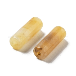 不透明なアクリルビーズ  ツートン  コラム  ライトカーキ  13.5x4.7mm  穴：1.4mm&nbsp;OACR-Q196-03L