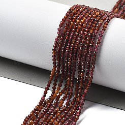 天然石ガーネットビーズ連売り  多面カット  ラウンド  2mm  穴：0.7mm  約137~180個/連  15.31~15.51''（38.9~39.4センチメートル）&nbsp;LS-G-H079-A01-01A