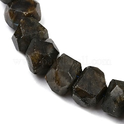 天然石ラブラドライトビーズ連売り  多面カット  ナゲット  12~13x16~19x12~14mm  穴：0.9mm  約29~31個/連  14.37~15.28''（36.5~38.8センチメートル）&nbsp;G-F796-D05-01