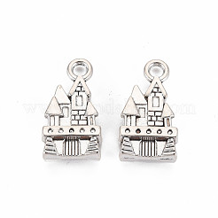 合金のチベット風チャーム  カドミウムフリー＆鉛フリー  ハウス  アンティークシルバー  21x11.5x5mm  穴：2mm  約400個/1000g&nbsp;TIBEP-N008-089