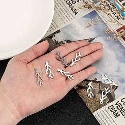 変色しにくい304ステンレススチール製ペンダント  ステンレス鋼色  29x10x0.8mm  穴：1.5mm&nbsp;X-STAS-O082-12