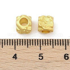 合金ビーズ  カドミウムフリー＆鉛フリー  花  マットゴールドカラー  6x6x6mm  穴：3mm&nbsp;PALLOY-D369-10MG