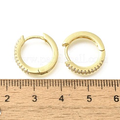 真鍮クリアキュービックジルコニアフープピアス  18KGP本金メッキ  15.5x3mm&nbsp;EJEW-M047-19G