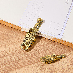 2個2スタイルのワニ口合金クリップ  紙の文書用  学校事務用品  アンティーク黄金  55~86x15~24x11~18.5mm  穴：4.5~7.5mm  1個/スタイル&nbsp;AJEW-CP0011-56