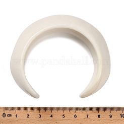 女性用樹脂製カフバングル  C字型  ホワイト  内径：2-1/8x2-3/8インチ（5.4x5.9cm）&nbsp;BJEW-G356-02A