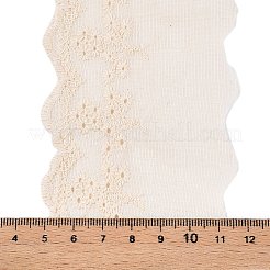 15ヤードのコットン刺繍中空花レーストリム  ウェーブエッジレースリボン  古いレース  2-1/2インチ（65mm）&nbsp;OCOR-WH0003-047A