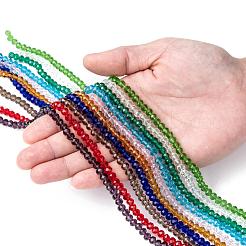 ガラスビーズ連売り  多面カット  ロンデル  ミックスカラー  6x5mm  穴：1mm  92~94個/連  17~17.5インチ（42.5~43.75cm）  10色  1連 / color&nbsp;EGLA-X0007-01A-6mm