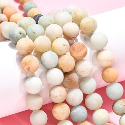 天然フラワーアマゾナイトビーズ連売り  艶消し  ラウンド  10mm  穴：1mm  約38個/連  15.5インチ（39.5cm）&nbsp;G-G692-01F-10mm