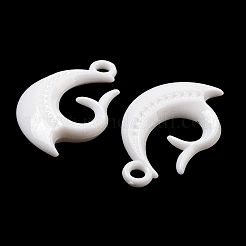 オペークアクリルパーツ  月と魚の尾  38x23x5.5mm  穴：3.5mm  約315個/500g&nbsp;SACR-L007-059