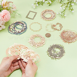6セット6種類のスタイルの紙製粘着ステッカー  DIYの花飾り  ミックスカラー  59~86mm&nbsp;DIY-HY0003-43