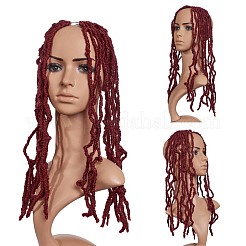 爆弾ツイストかぎ針編みの髪  スプリングツイストヘアプレループ編み編みブレード  低温耐熱繊維  合成ツイストヘアドレッドヘア  長い＆縮毛  ブルゴーニュ  18インチ（45.7cm）  21連売り/ pc&nbsp;OHAR-G005-05D