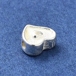 スターリングシルバービーズ  ハート  s925スタンプあり  銀  5x6x2.5mm  穴：0.8mm&nbsp;STER-E070-01B