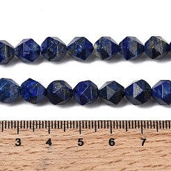 天然石ラピスラズリビーズ連売り  スターカットラウンドビーズ  多面カット  7~8x7~8x7~8mm  穴：1mm  約46~47個/連  14.72''~15''（37.4~38.1センチメートル）&nbsp;G-Z119-A39-02