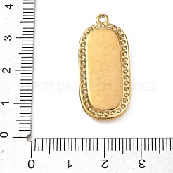 304ステンレススチールと布製のペンダント  楕円形の刺繍入り花柄チャーム  ゴールドカラー  きいろ  32x14.5x3.5mm  穴：1.6mm&nbsp;STAS-I369-10G-05