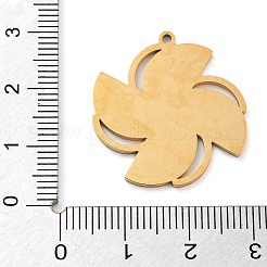 304ステンレススチールエナメルペンダント  風車のチャーム  18KGP本金メッキ  27x25x1mm  穴：1.5mm&nbsp;LS-STAS-M076-06G
