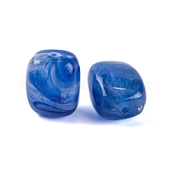アクリルビーズ  イミテーション翡翠  長方形  ミディアムブルー  13x11x8mm  穴：1.5mm。 510個/ 500 G&nbsp;OACR-H120-02B