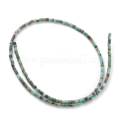 天然アフリカンターコイズ（ジャスパー）ビーズ連売り  コラム  2x2mm  穴：0.8mm  約154~160個/連  15.16~15.75インチ（38.5~40cm）&nbsp;G-H255-08