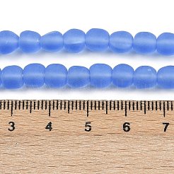 つや消し手作りランプワークビーズ  ラウンド  藤紫色  6~7x6mm  穴：1.1mm  約101個/連  23.62インチ（60cm）&nbsp;LAMP-C022-01A