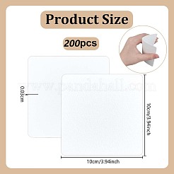 白紙50枚  ホワイト  正方形  100x100x0.3mm&nbsp;AJEW-WH0709-240B