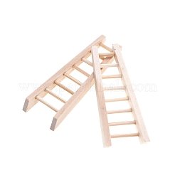 木製の階段のミニチュア装飾品  マイクロランドスケープドールハウスアクセサリー  小道具の装飾のふりをする  ナバホホワイト  65x25mm&nbsp;PW-WG14056-01