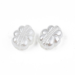 ABSプラスチックパール調ビーズ  オーバル  乳白色  14x12x6mm  穴：1.8mm  約887個/500g&nbsp;OACR-N008-124