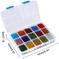 ガラスシードビーズ  トランスペアレント  ラウンド  ミックスカラー  6/0  4mm  穴：1.5mm  約22g /カラー  約3300個/箱&nbsp;SEED-PH0002-11-4mm