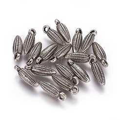 CCBプラスチックペンダント  メイズ  アンティークシルバー  17x5x5.5mm  穴：2mm&nbsp;CCB-K004-16AS