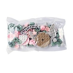 プラスチック多肉植物植物ビルディングブロックDIYおもちゃセット  多肉植物盆栽モデル  ギフトの家の装飾のため  ピンク  80x80x70mm&nbsp;DIY-I077-08