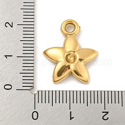 イオンプレーティング（IP）304ステンレスペンダント  花のチャーム  18KGP本金メッキ  19.5x16x3mm  穴：2.1mm&nbsp;STAS-N103-140G