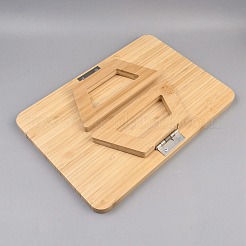 ソファテーブルの木製クリップ  ソファアームトレイ  長方形  バリーウッド  33x23x1.5~3.15cm&nbsp;ODIS-WH0108-095