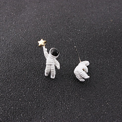 合金スタンドピアス  宇宙飛行士  ゴールドカラー  18~25mm&nbsp;EJEW-L197-06