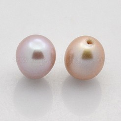 天然な培養された淡水パールビーズ  片穴  ライス  グレードAAA  ミックスカラー  6~9x5~6mm  半分穴：1mm&nbsp;PEAR-M007-M