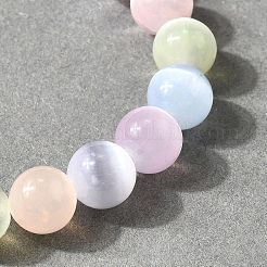 天然セレナイトのラウンドビーズストレッチブレスレット（男女兼用）  内径：2-1/8インチ（5.3cm）&nbsp;BJEW-JB12061