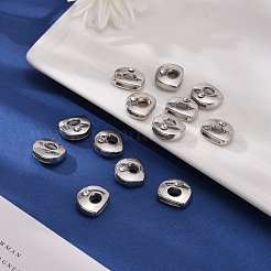 ブレスレット時計バンド作り用の文字スライドチャーム  プラチナメッキ合金クリスタルラインストーンスライドチャーム  カドミウムフリー＆ニッケルフリー＆鉛フリー  文字.d  11~13x9~11.5x4~5mm  穴：7.5~8x1mm&nbsp;ALRI-O012-D-NR