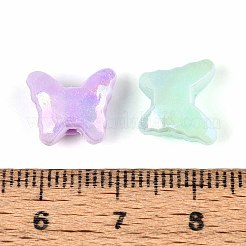 不透明なアクリルビーズ  ABカラーメッキ  蝶  ミックスカラー  10x12x5.5mm  穴：1.8mm  約1470個/500g&nbsp;OACR-N150-10