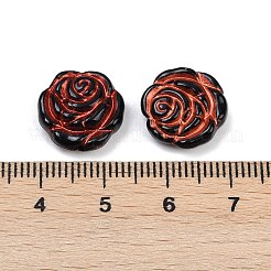 不透明アクリルビーズ  赤色のエンレース  花  13x14x5mm  穴：1.6mm  約38個/20g&nbsp;X1-OACR-P029-14A-01