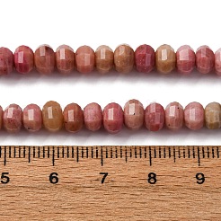 天然石ロードナイトビーズ連売り  多面カット  カボチャ  6x4mm  穴：1mm  約89~91個/連  14.96''~15.16''（38~38.5センチメートル）&nbsp;G-P587-D10-01