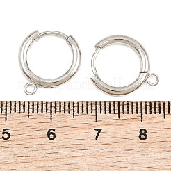 真鍮製フープピアスパーツ  ラウンド  カン付き  ラックめっき  長持ちメッキ  ラックめっき  カドミウムフリー＆鉛フリー  プラチナ  15.5x14x2mm  穴：1.5mm  ピン：1mm&nbsp;KK-CBA8A92-01P