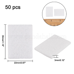 アロマ専用フェルト製オイルパッド  精油デフューザーロケットパッド  長方形  ホワイト  30x22x3mm&nbsp;DIY-WH0151-42