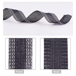 綿のリボン  接着剤で  縫製クラフトトリムレース用  ブラック  24mm  約50ヤード/ロール&nbsp;FIND-WH0051-95
