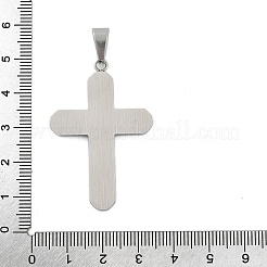 304ステンレススチールラインストーンペンダント  クロス  真空めっき  ステンレス鋼色  44x29x2.5mm  穴：9x5mm&nbsp;STAS-G346-47E-P